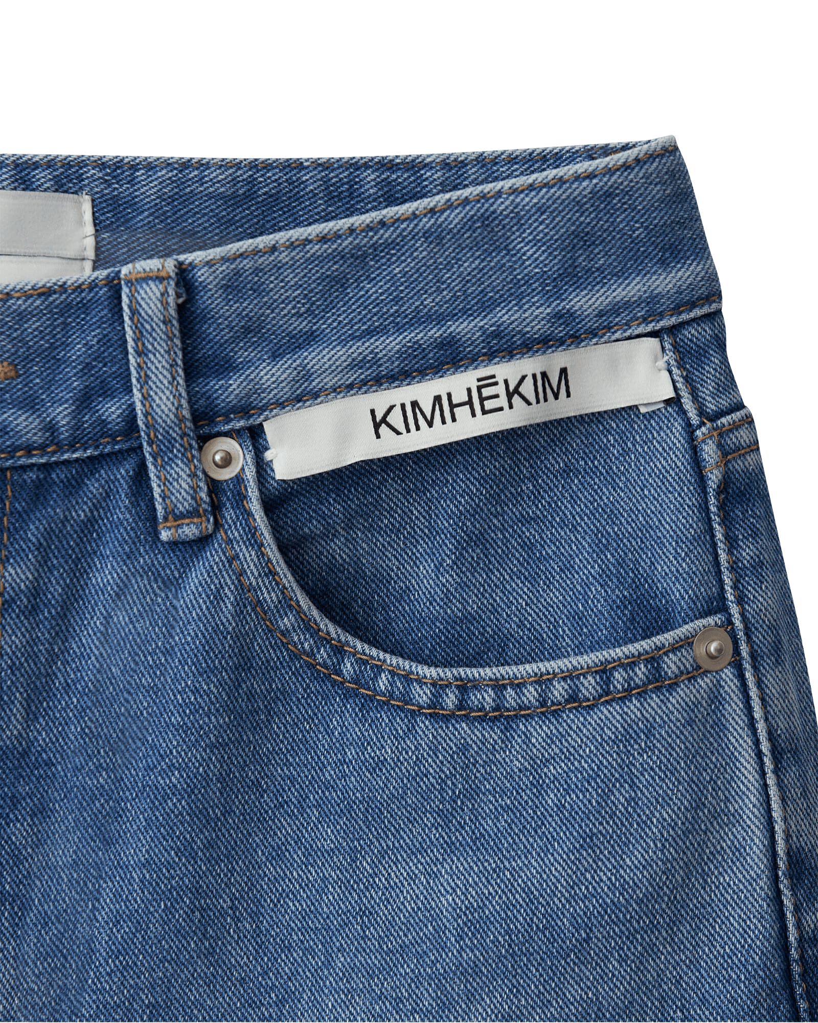 Pearl Trimmed Cropped Denim Pants (Sky Blue) — vue 9
