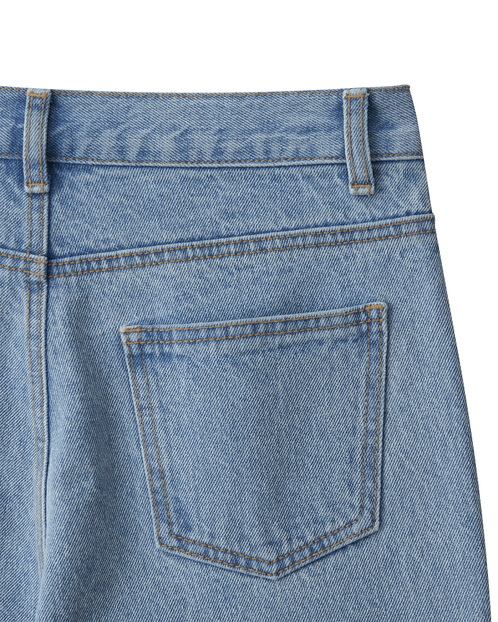 Pearl Stamped Wide Leg Denim Pants (Sky Blue) — vue 10