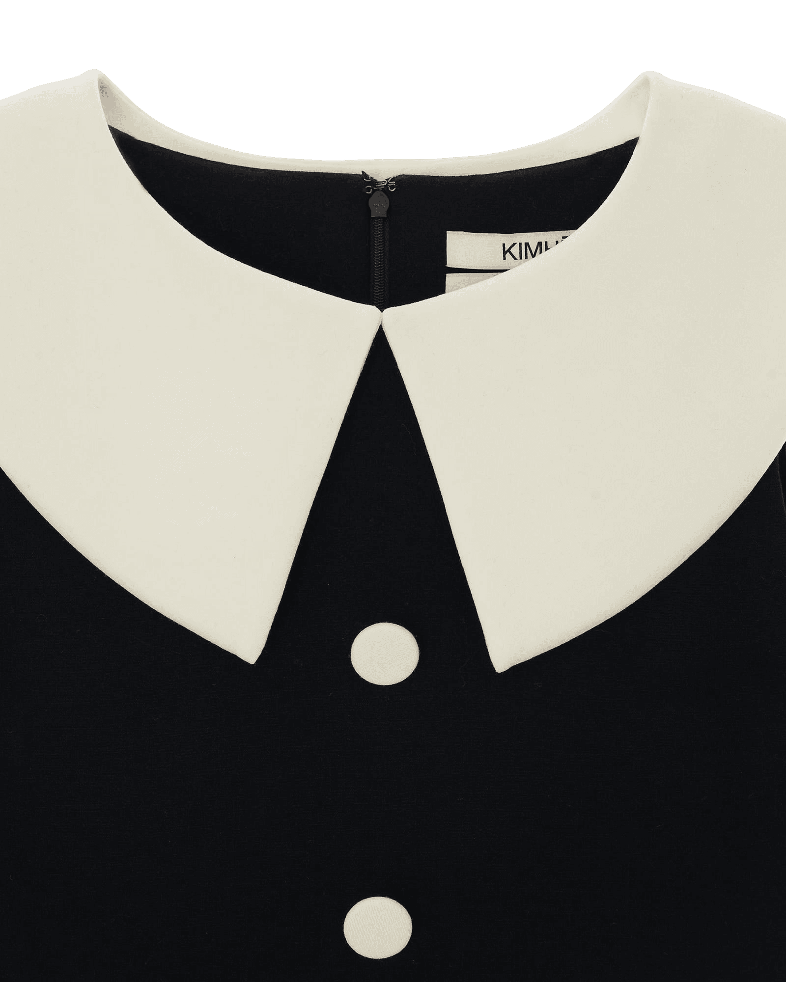 Bi-Color Mini Dress (Black/Ivory) — vue 3