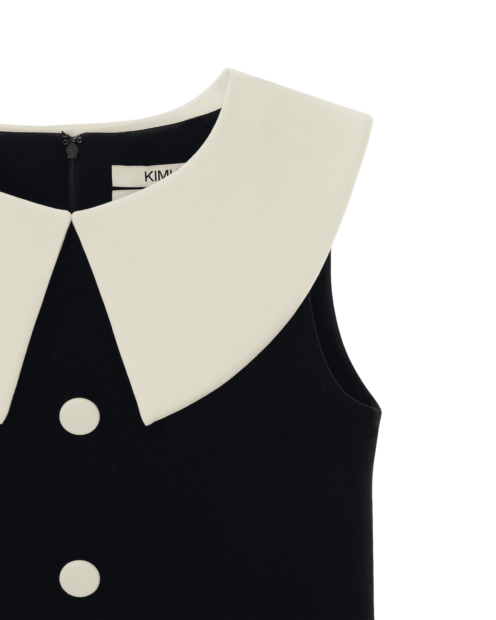 Bi-Color Mini Dress (Black/Ivory) — vue 4