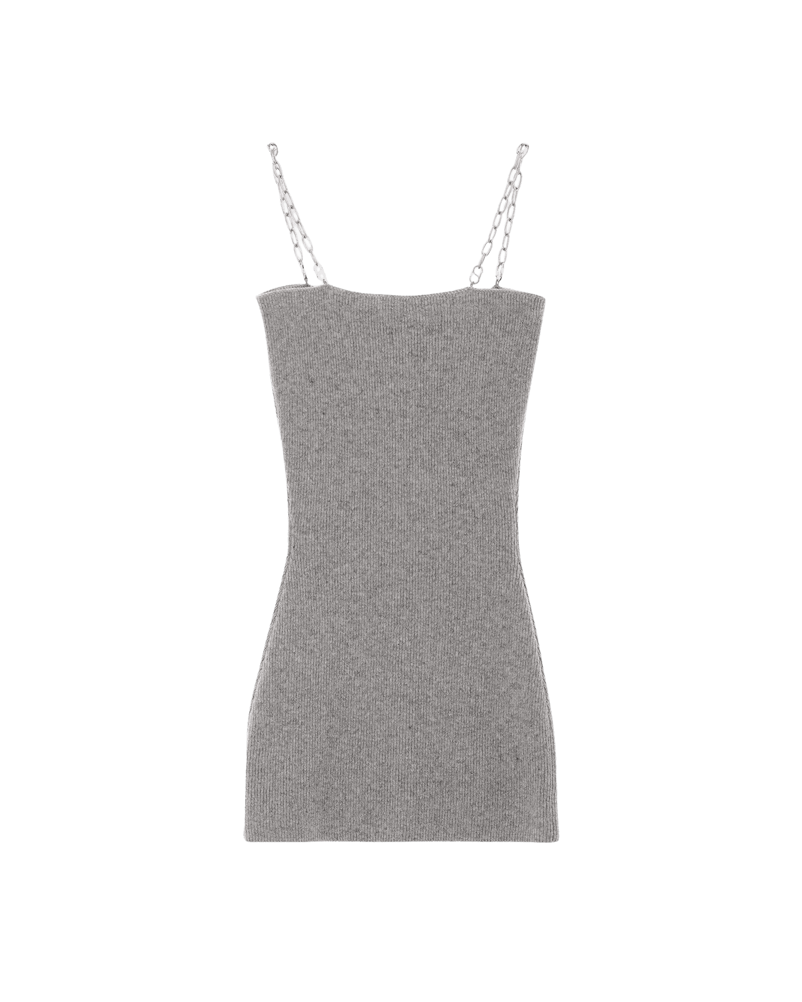 Detachable Chain Strap Wool Knitted Dress (Grey) — vue 7