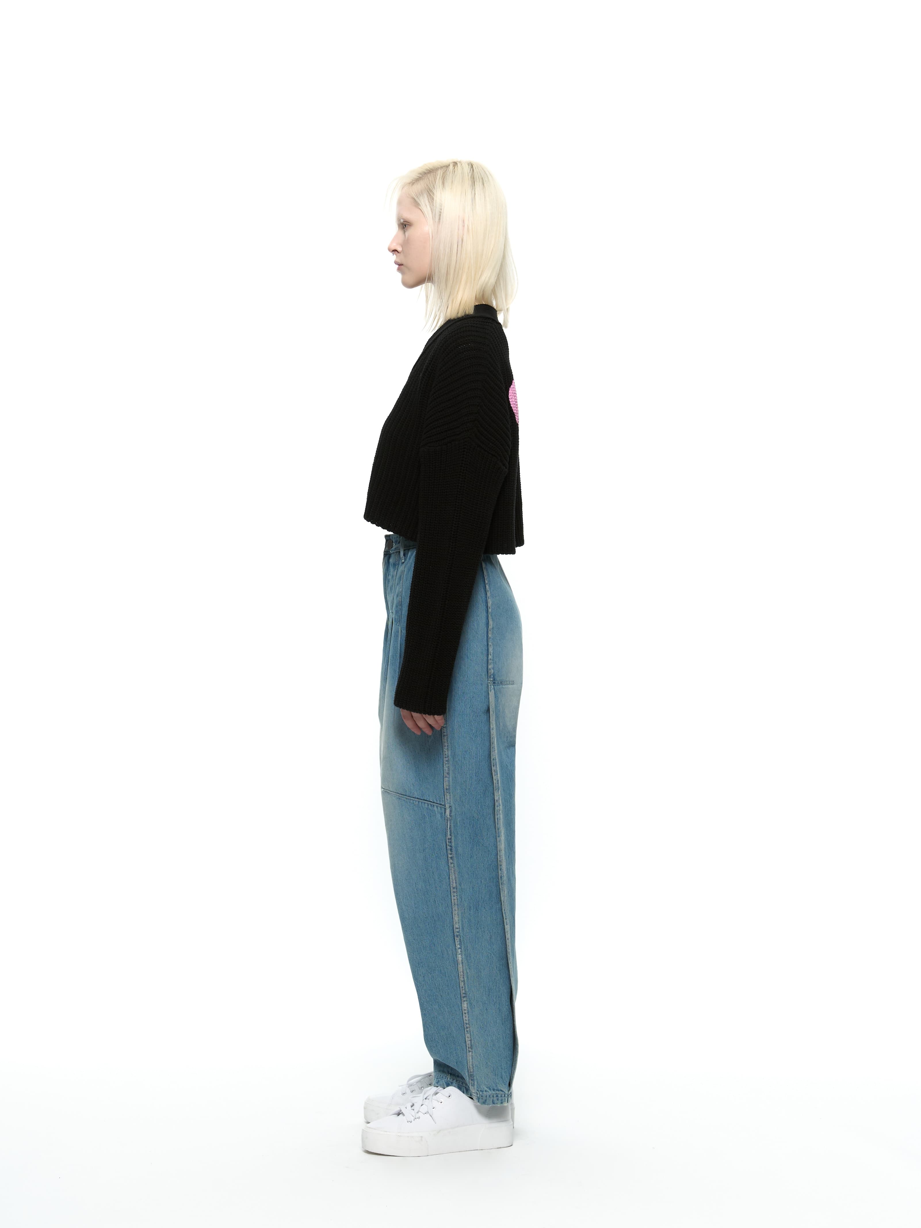 Heart Crop Cardigan (Black) — vue 8