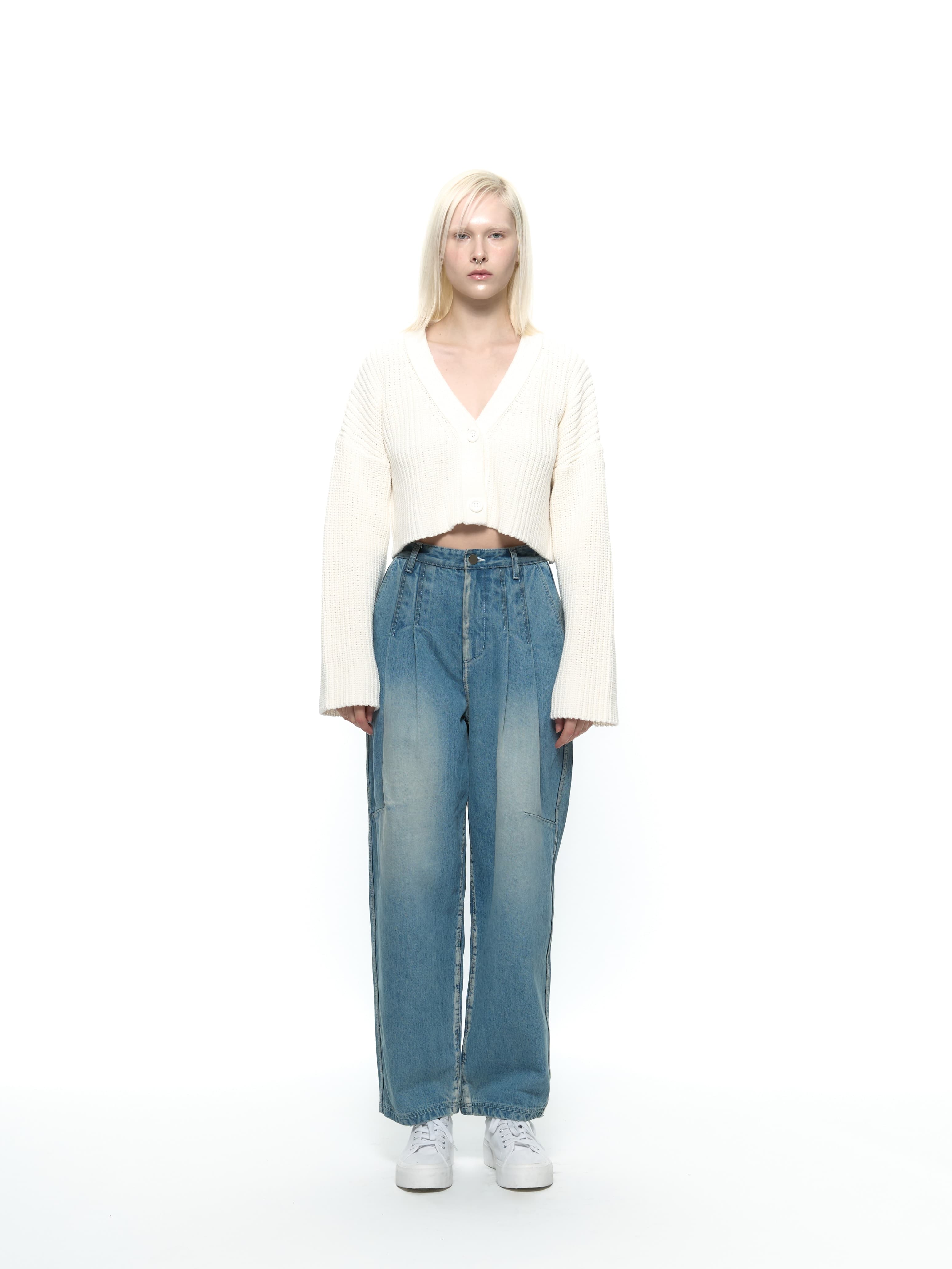 Heart Crop Cardigan (Blue) — vue 2