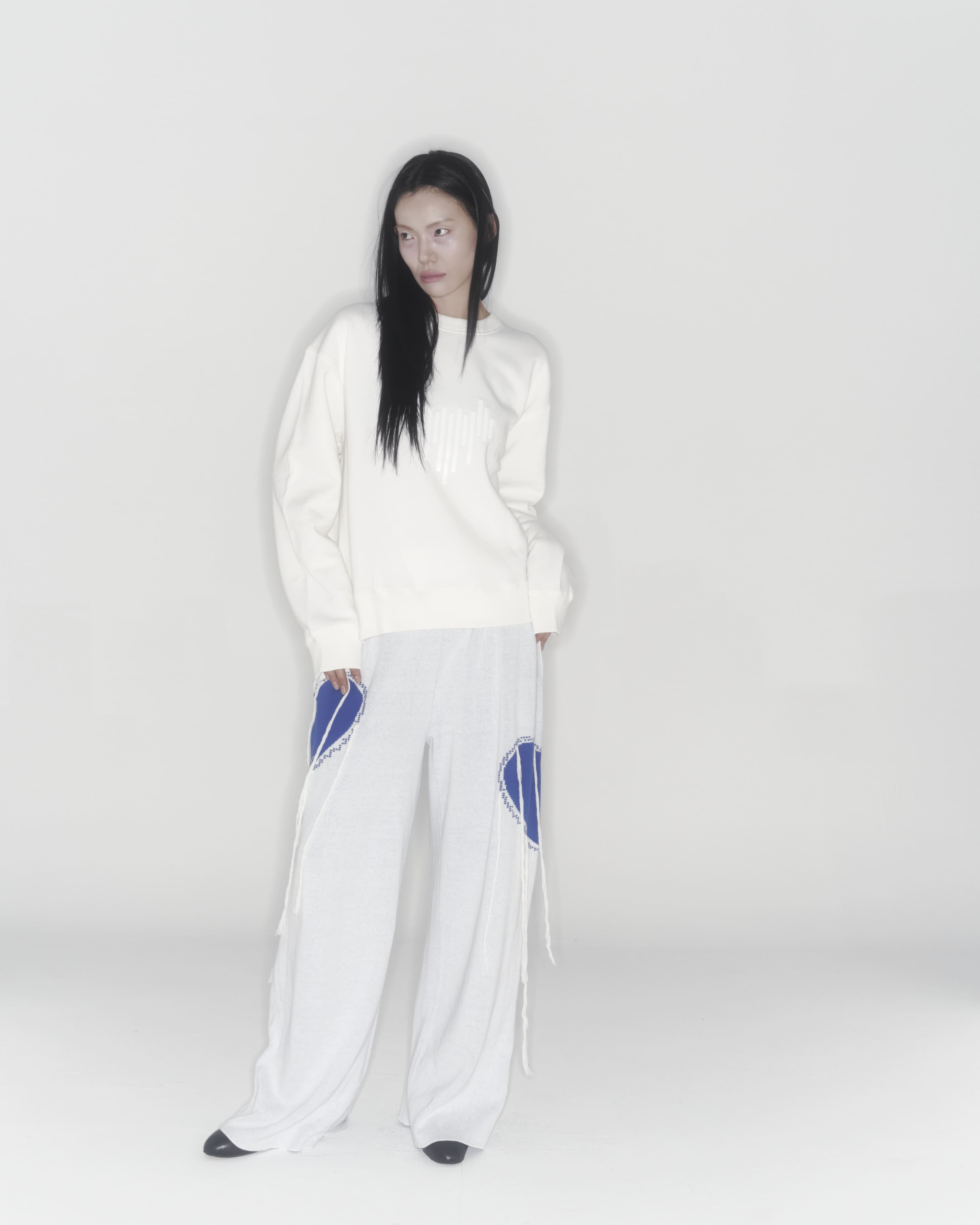 Heart Knit Pants (White) — vue 12