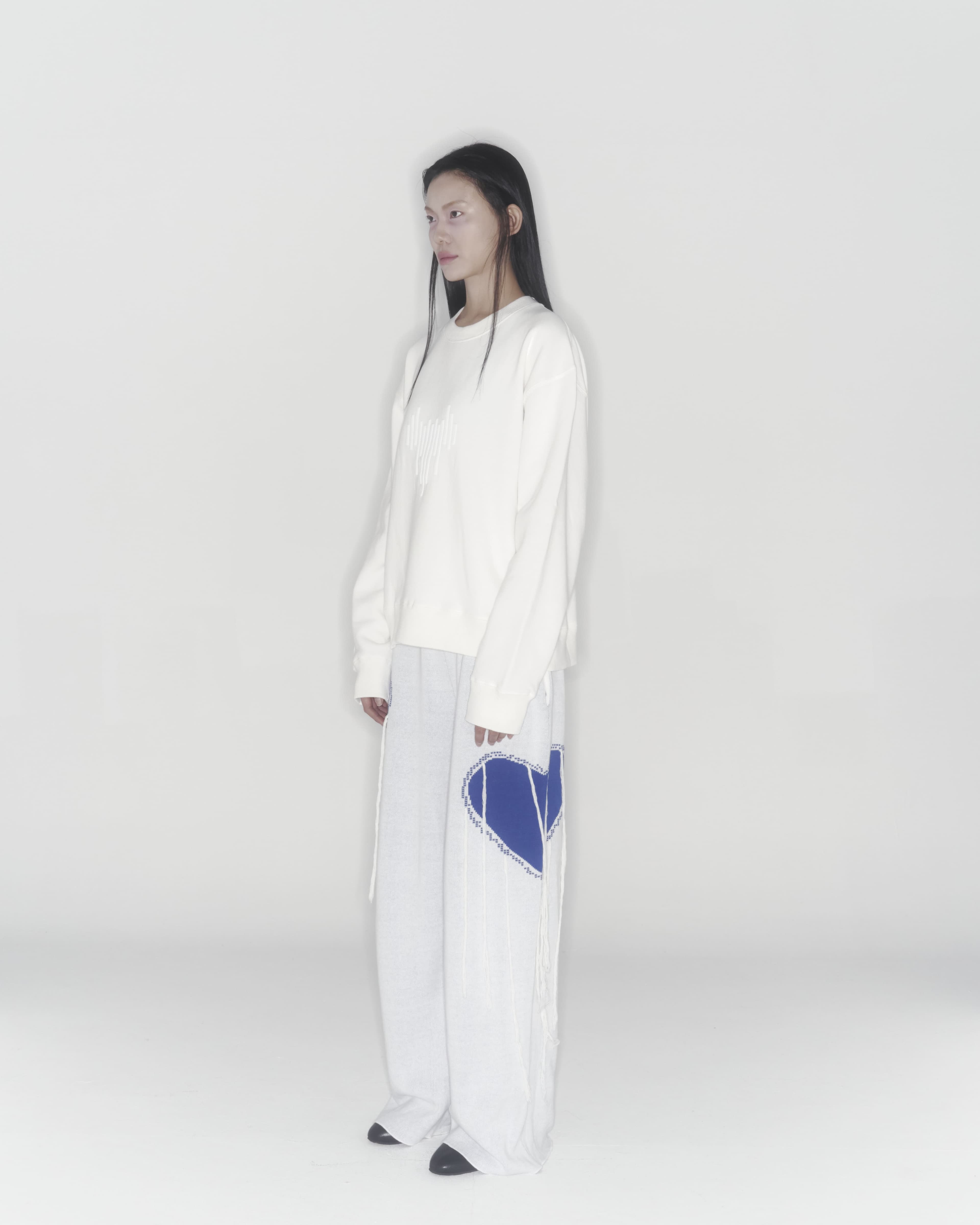 Heart Knit Pants (White) — vue 4
