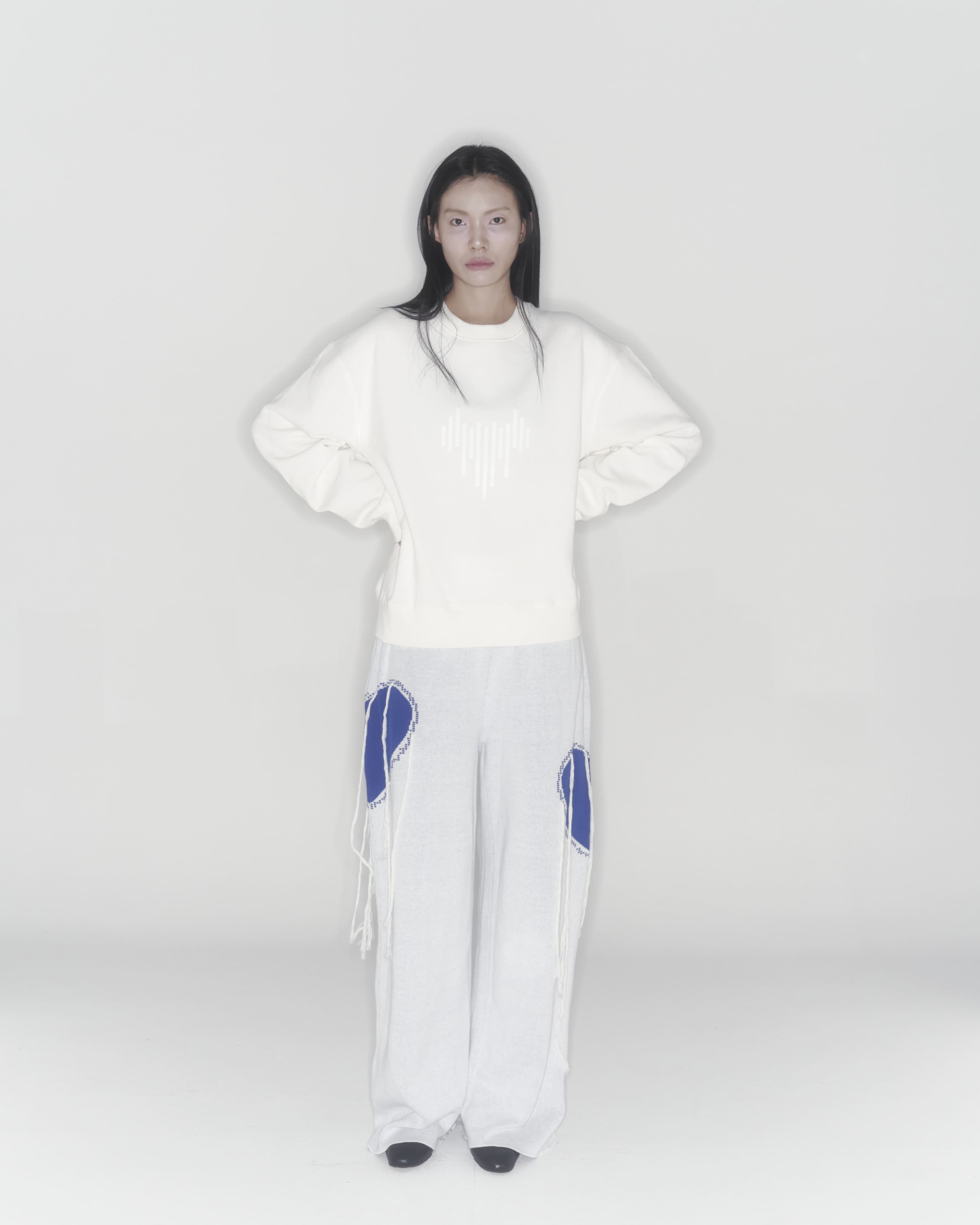Heart Knit Pants (White) — vue 7
