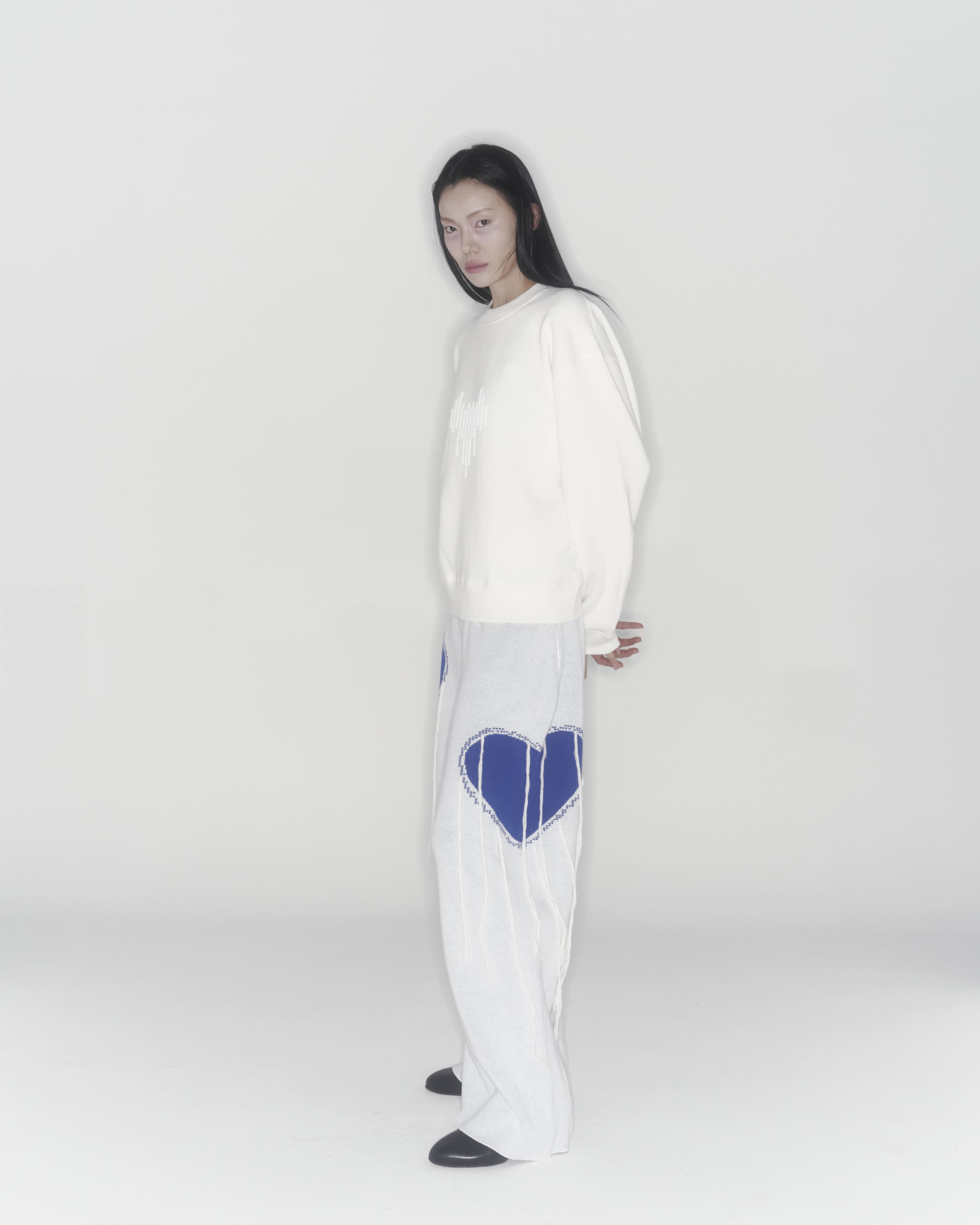 Heart Knit Pants (White) — vue 9