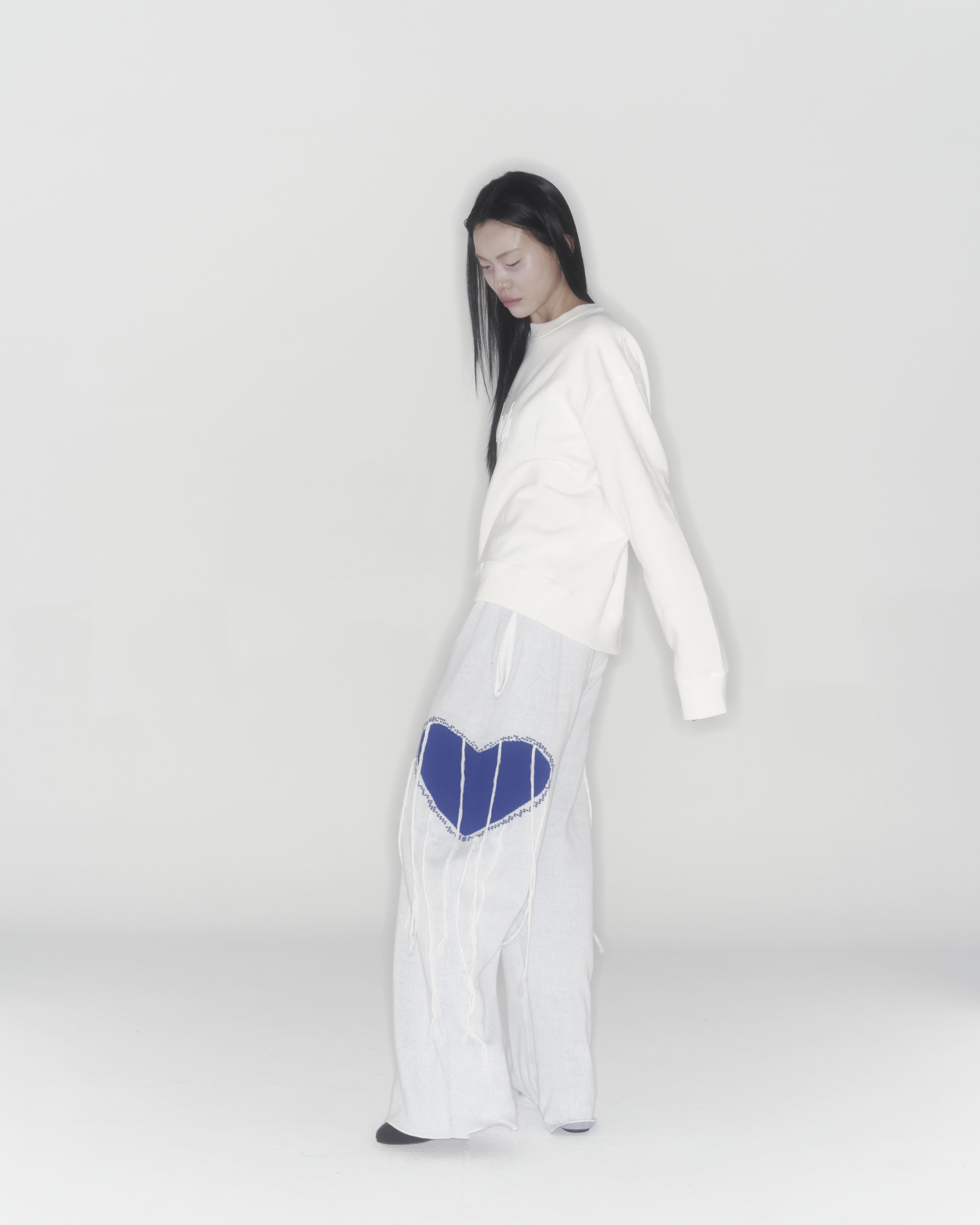 Heart Knit Pants (White) — vue 10