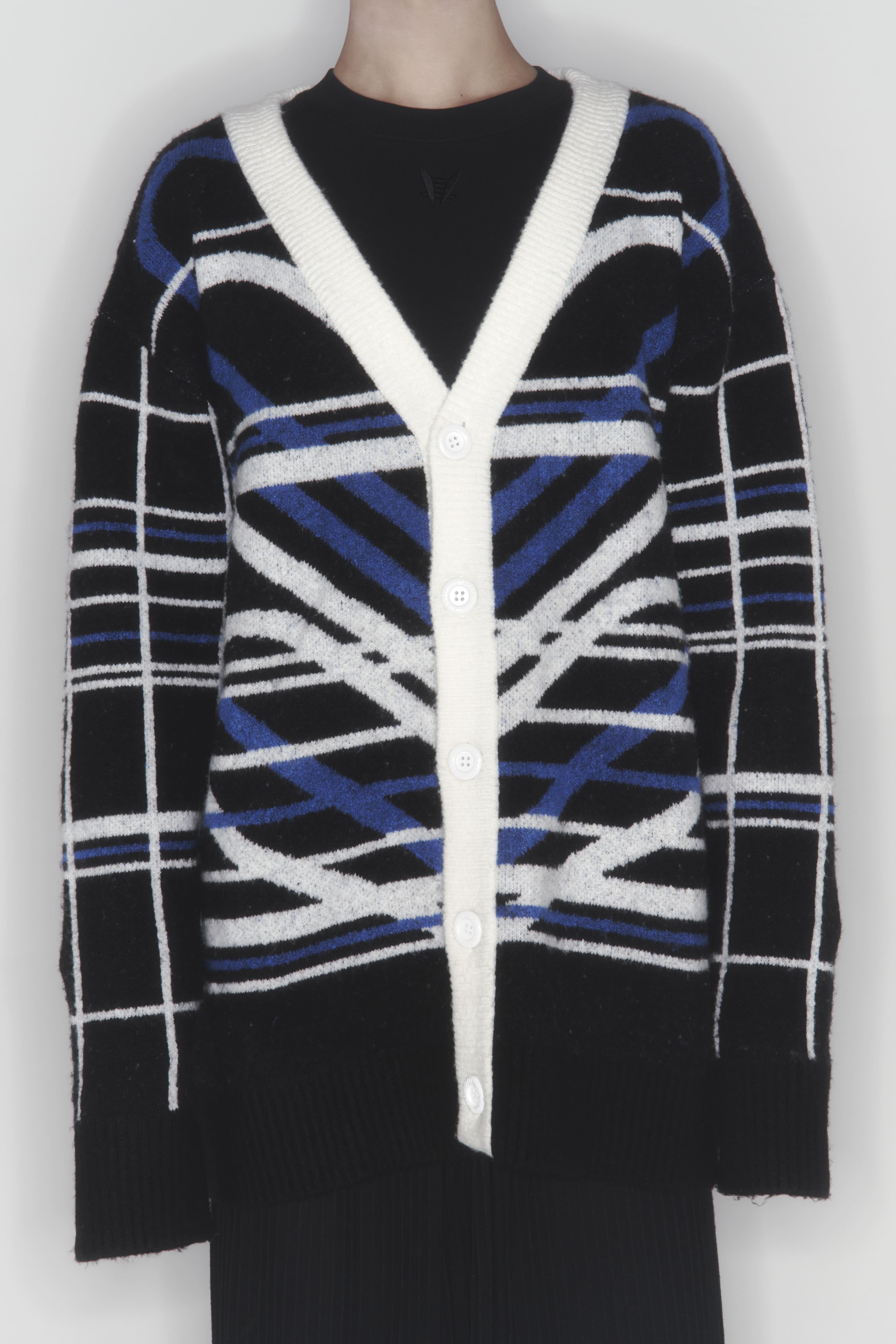 Heart Graphic Knit Cardigan (Blue) — vue 17
