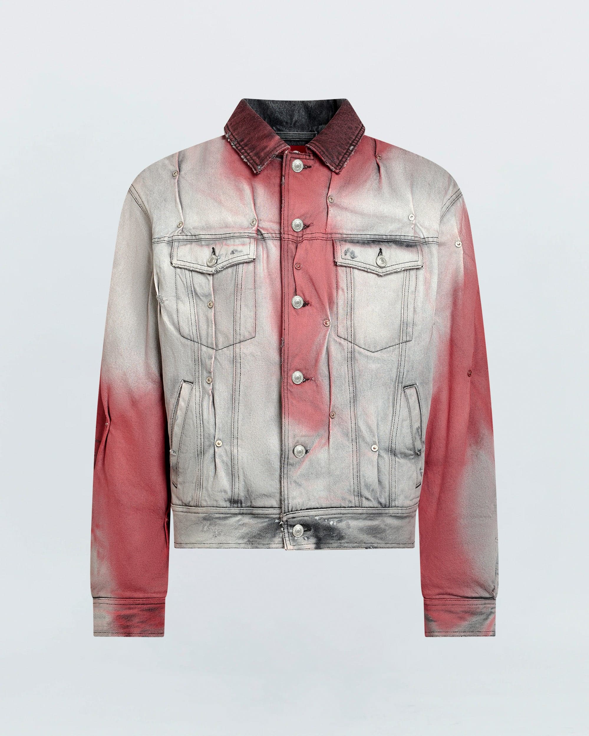 Padded Multi Rivet Denim Jacket — vue 1