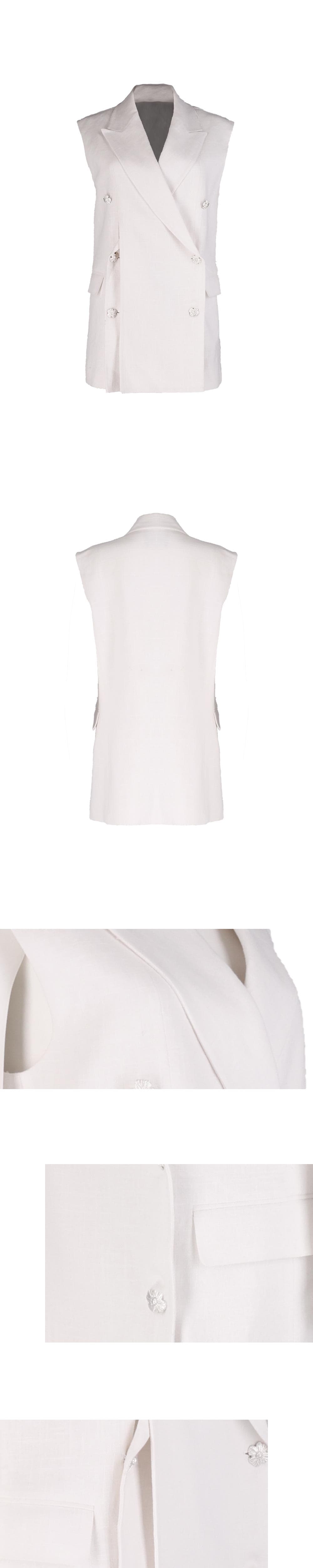 26SS White Slit Double-Breasted Vest — vue 4