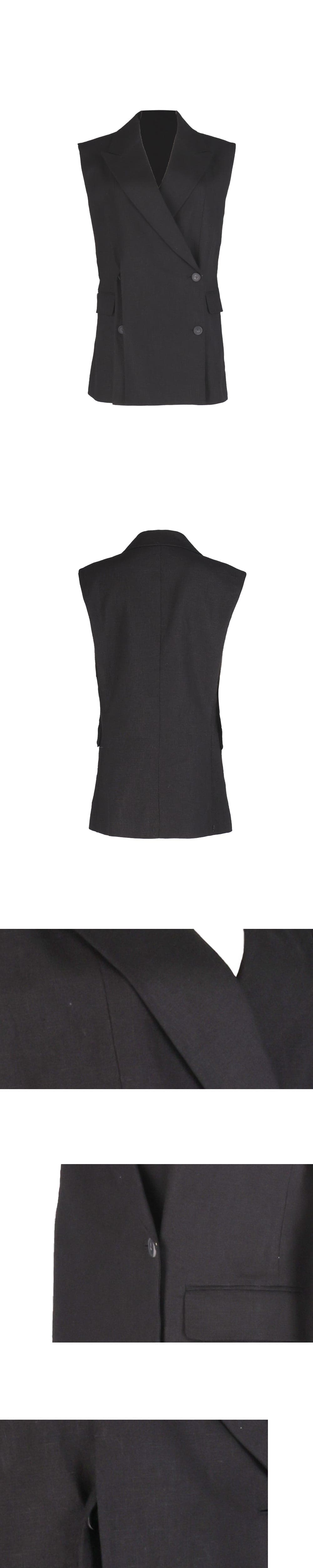 26SS Black Slit Double-Breasted Vest — vue 4