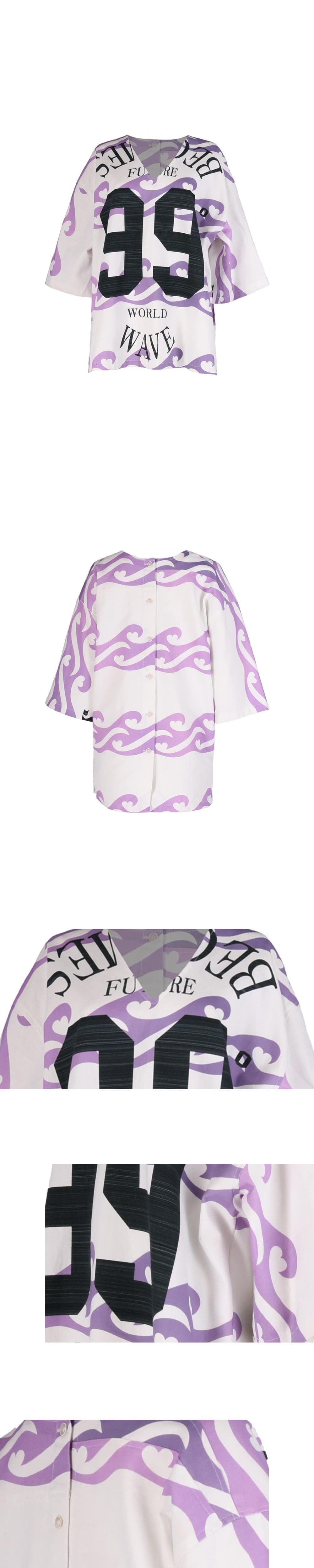 26SS Purple Heart Wave 99 Printing Shirt — vue 4