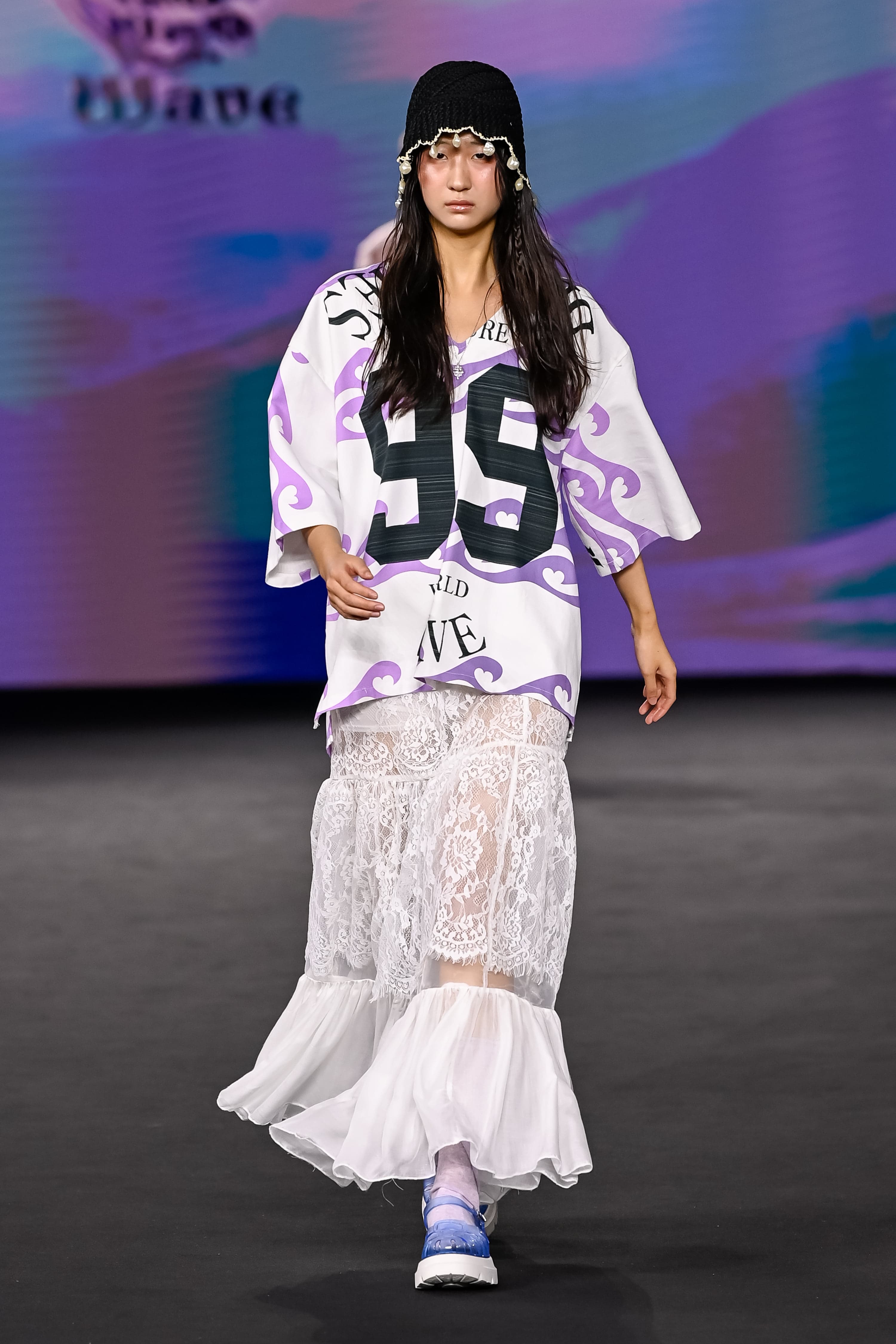 26SS Purple Heart Wave 99 Printing Shirt — vue 1