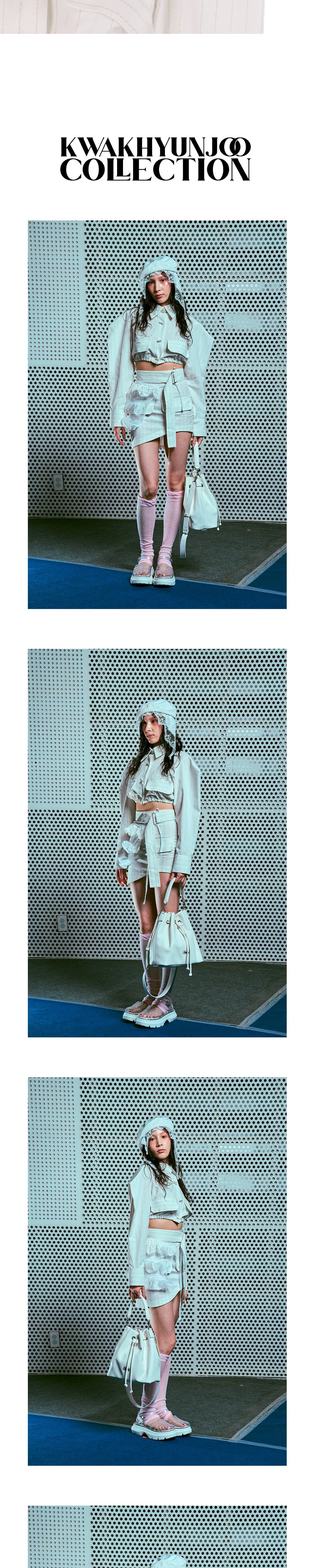 26SS White Striped Point Shoulder Crop Pants — vue 5