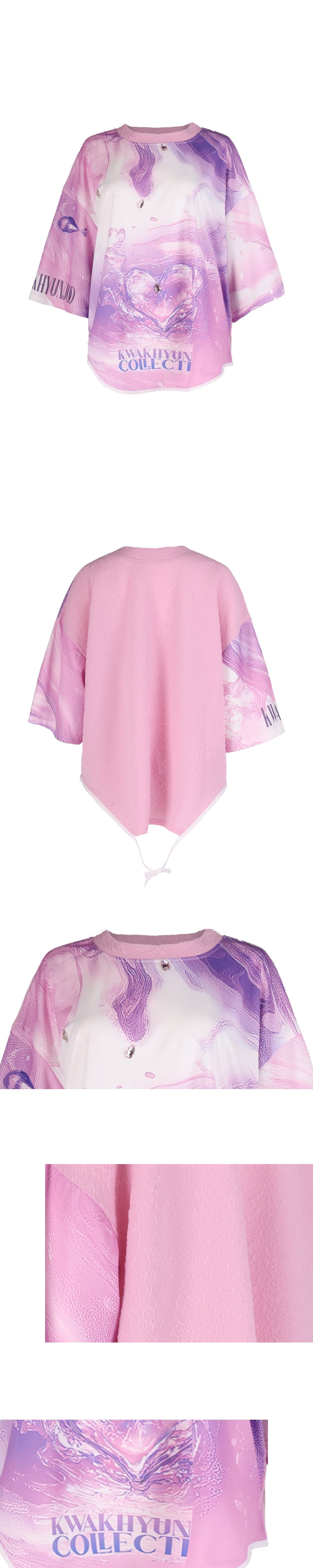 26SS Purple Wave Printing Round Hem-Line T-Shirt — vue 4
