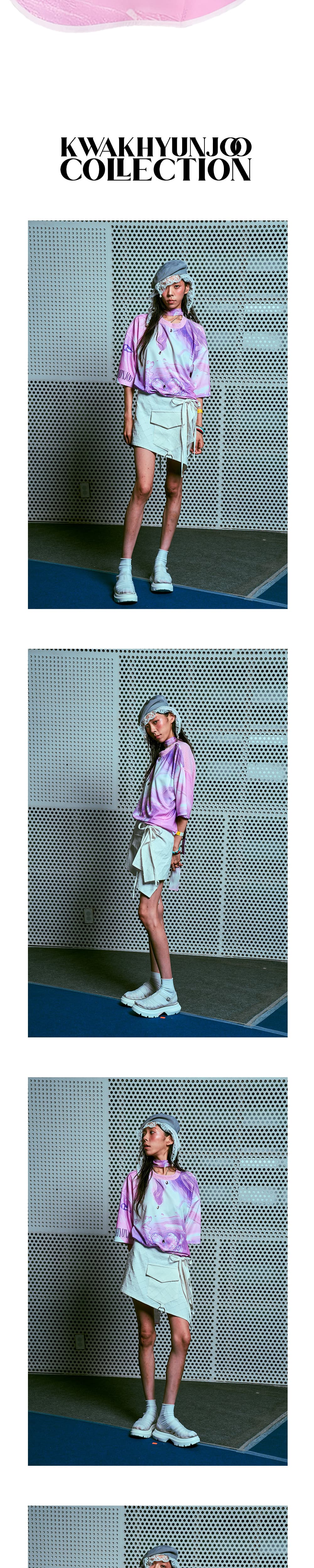 26SS Purple Wave Printing Round Hem-Line T-Shirt — vue 5