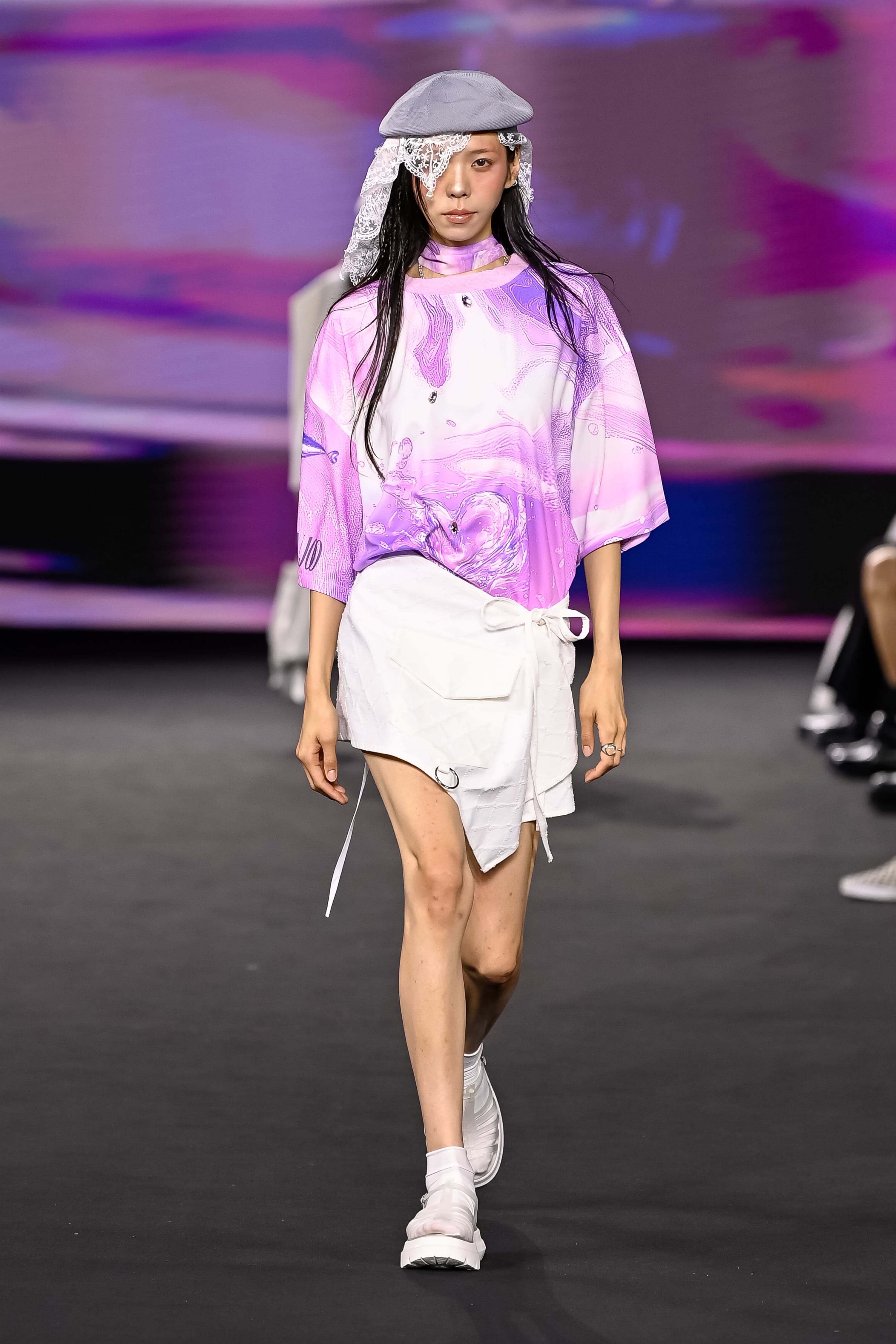 26SS Purple Wave Printing Round Hem-Line T-Shirt — vue 1