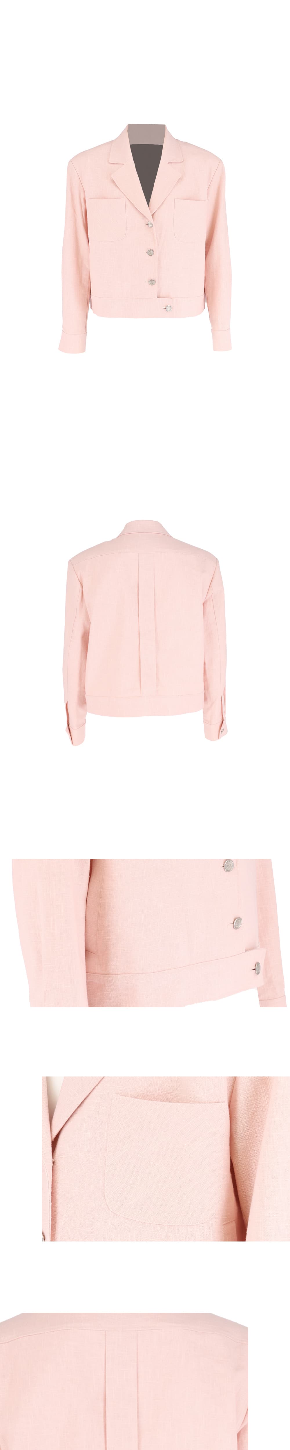 26SS Indie Pink Tailored Collars Crop Jacket — vue 4