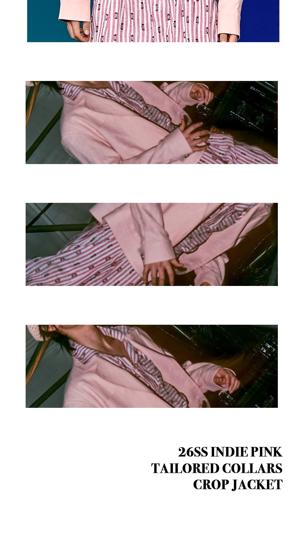 26SS Indie Pink Tailored Collars Crop Jacket — vue 7