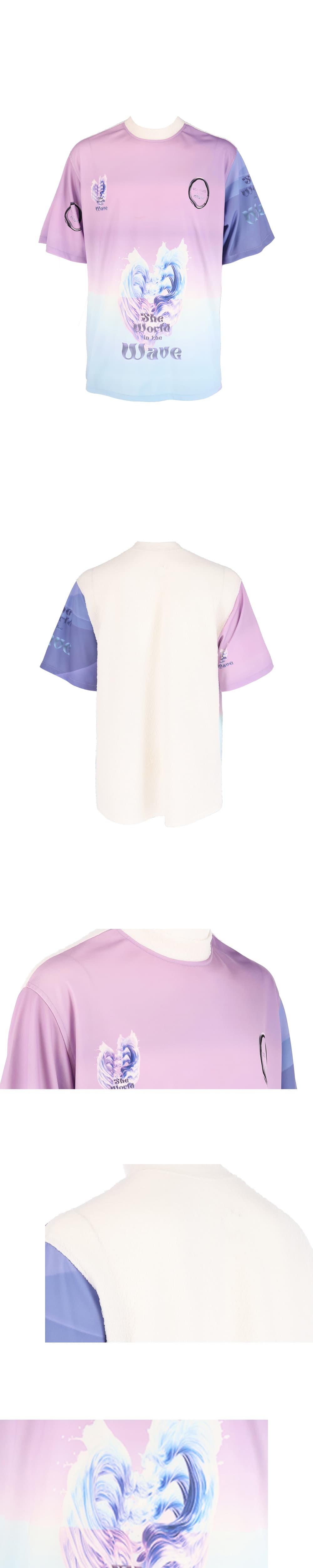 26SS Purple Blue Heart Printing T-Shirt — vue 4