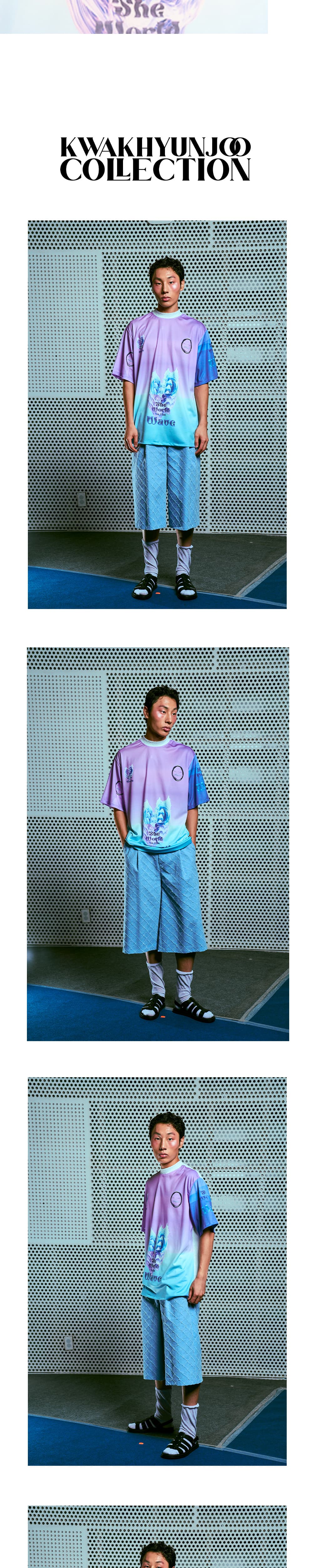 26SS Purple Blue Heart Printing T-Shirt — vue 5