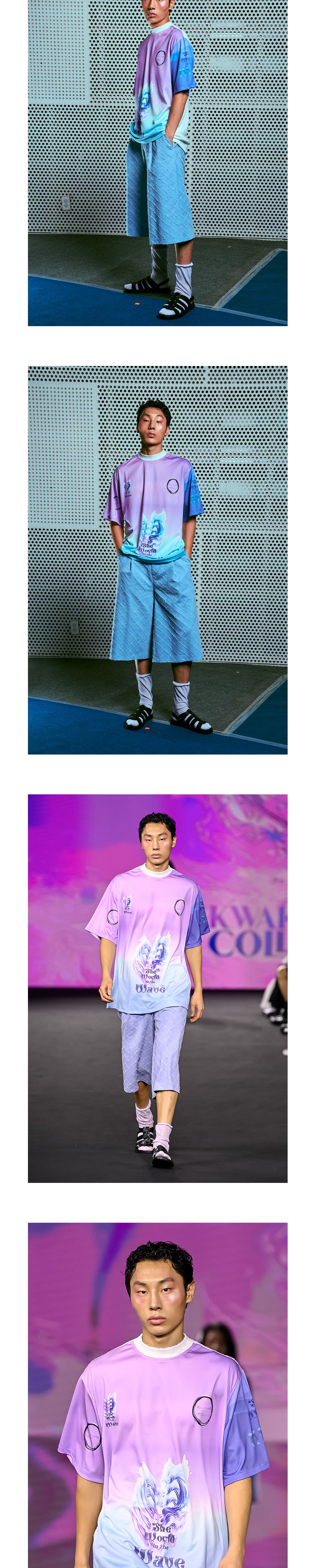 26SS Purple Blue Heart Printing T-Shirt — vue 6