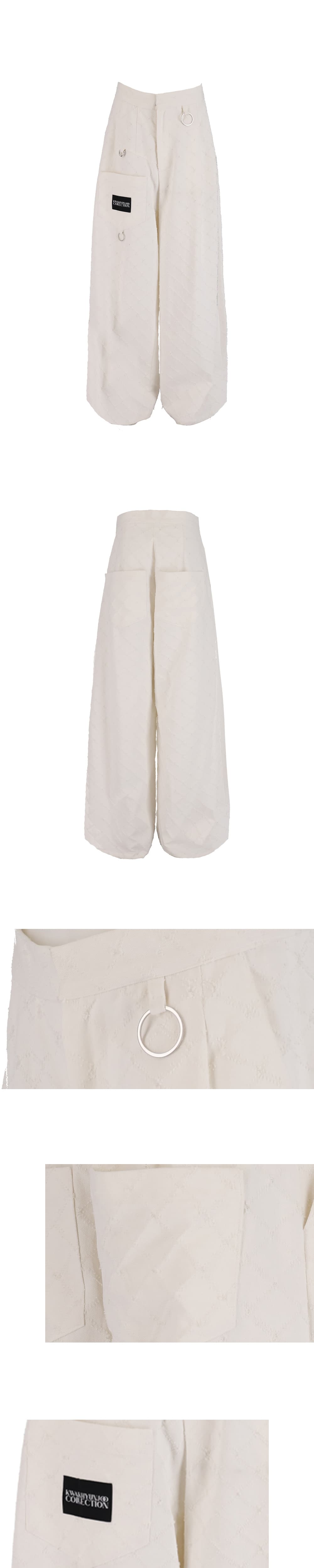 26SS White Cross Pattern Denim Long Pants — vue 4