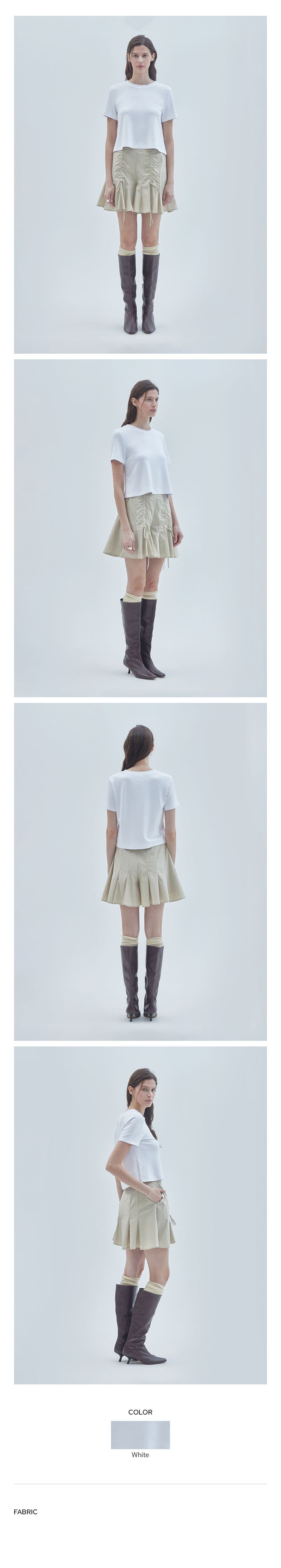Side Lace Detail T-Shirt White — vue 3