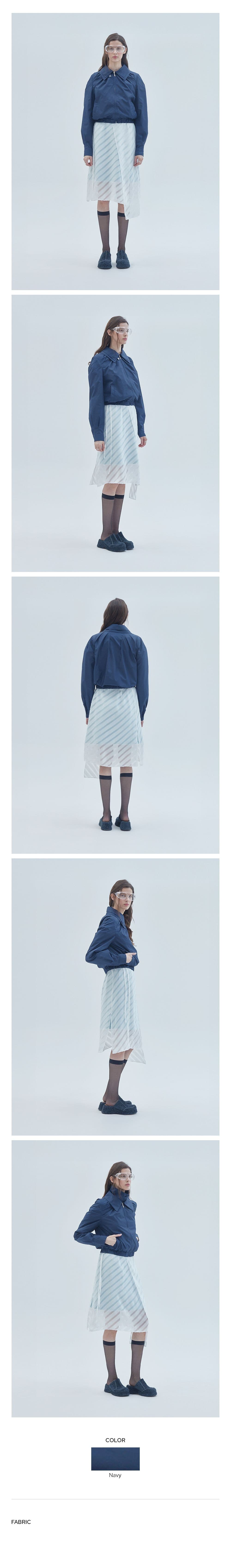 Double Collar Blouson Navy — vue 3