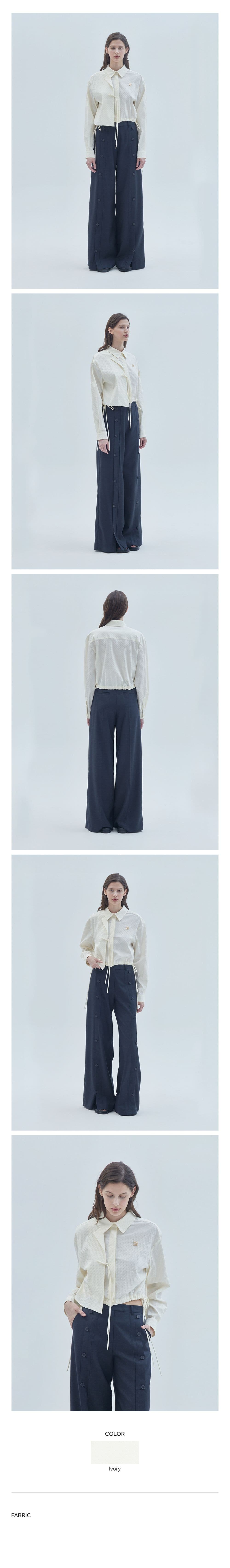 Signature Symbol Two-Layer Shirt Jacket Ivory — vue 3