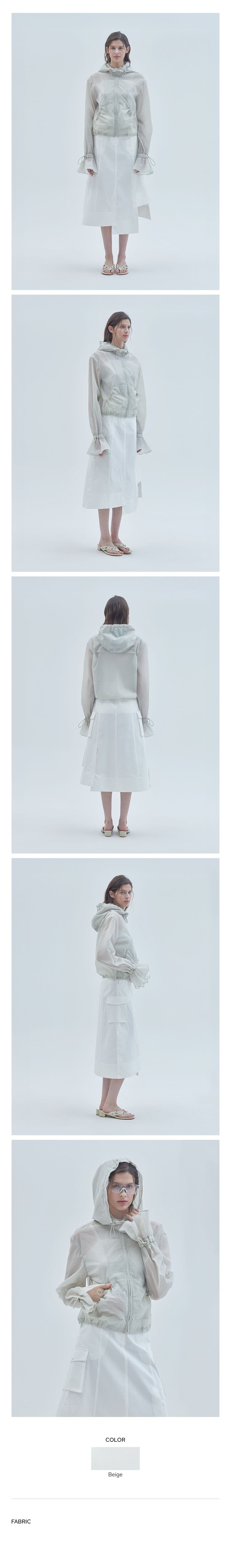 Flare Cuffs Windbreaker Beige — vue 3