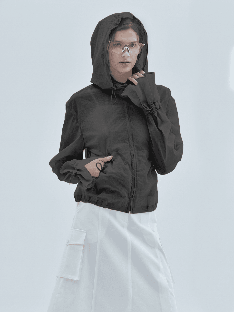 Flare Cuffs Windbreaker Black — vue 1