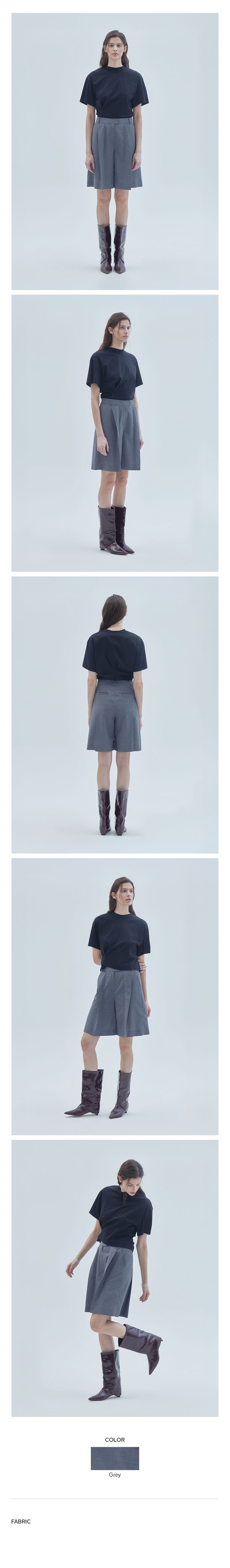 Wing Wide Bermuda Pants Grey — vue 3