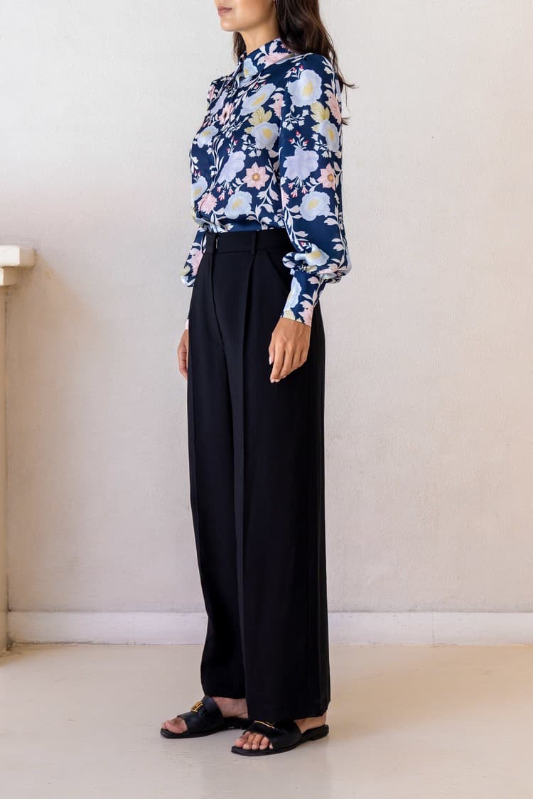 Skye Black Wide-leg Bamboo Pants — vue 4