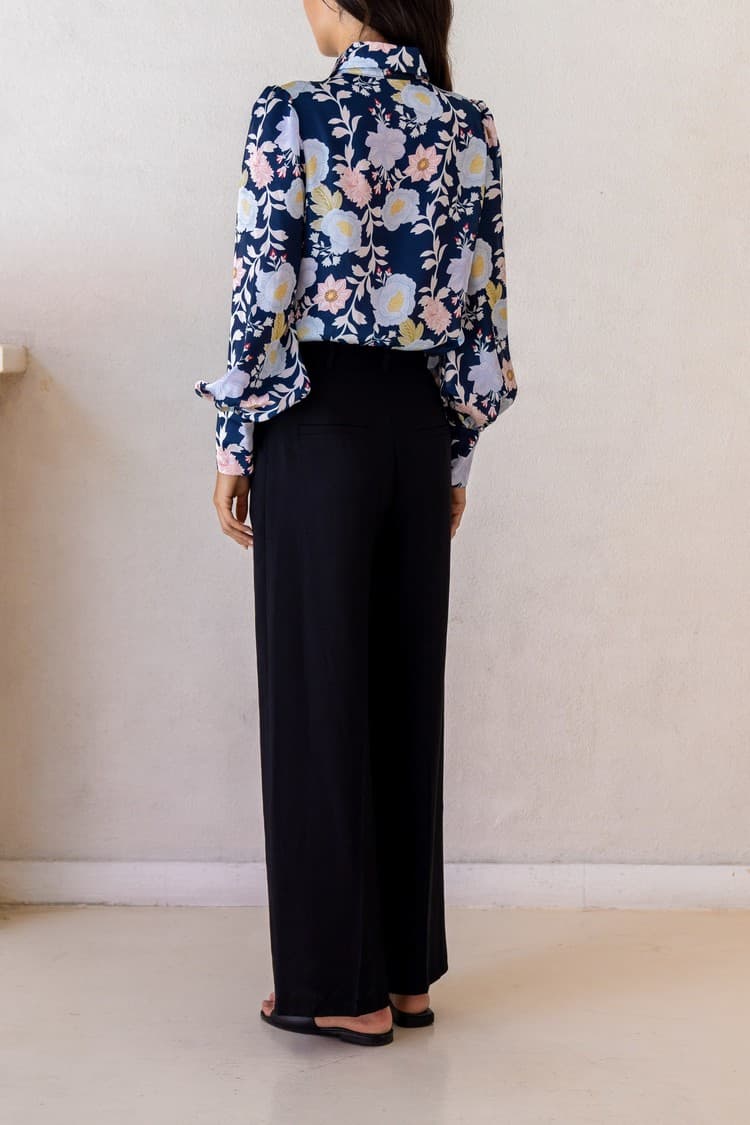 Skye Black Wide-leg Bamboo Pants — vue 5