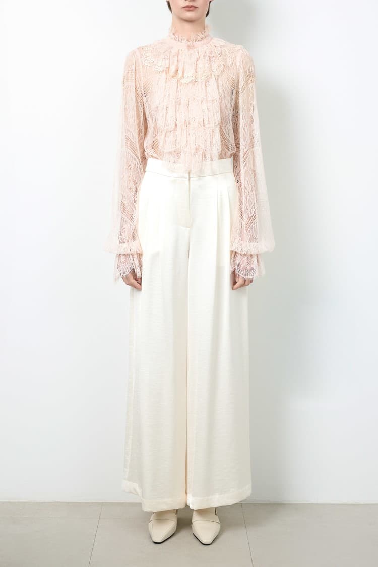 Belle Cream Wide-leg Pants — vue 3