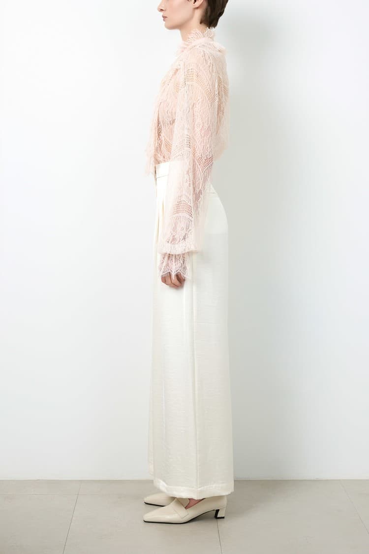 Belle Cream Wide-leg Pants — vue 4