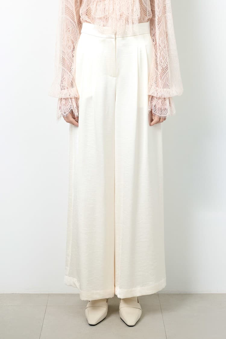 Belle Cream Wide-leg Pants — vue 1