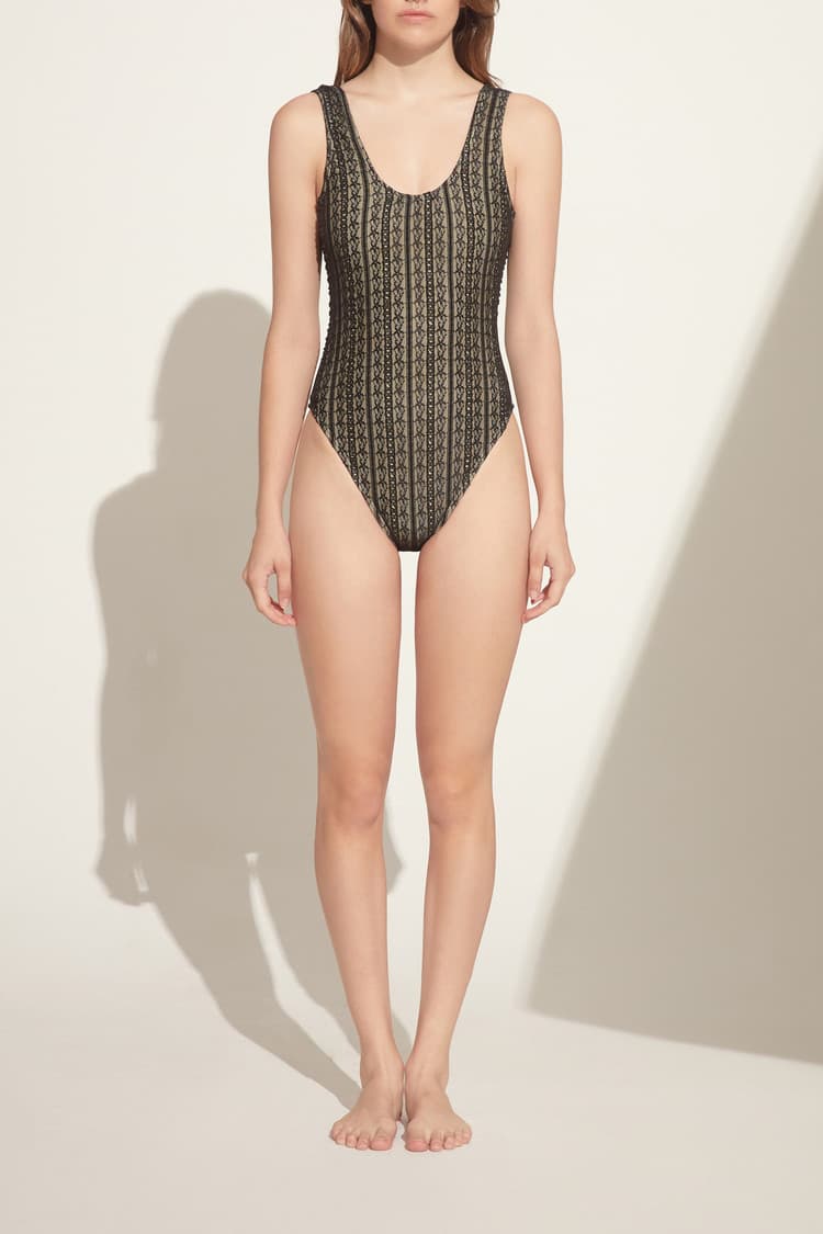 Emelia Black Lace Swimsuit — vue 3