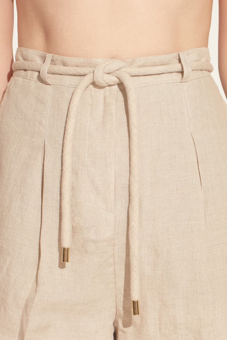 Alexis Beige High-rise Linen Shorts — vue 6