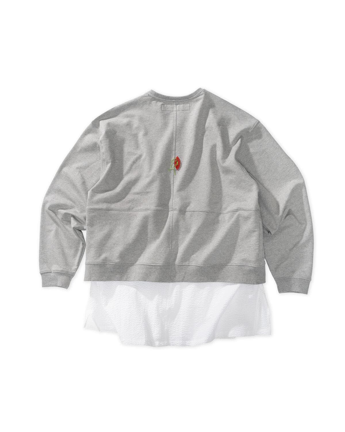 Stripe Lining Point Half Woven Sweatshirt (Gray) — vue 3