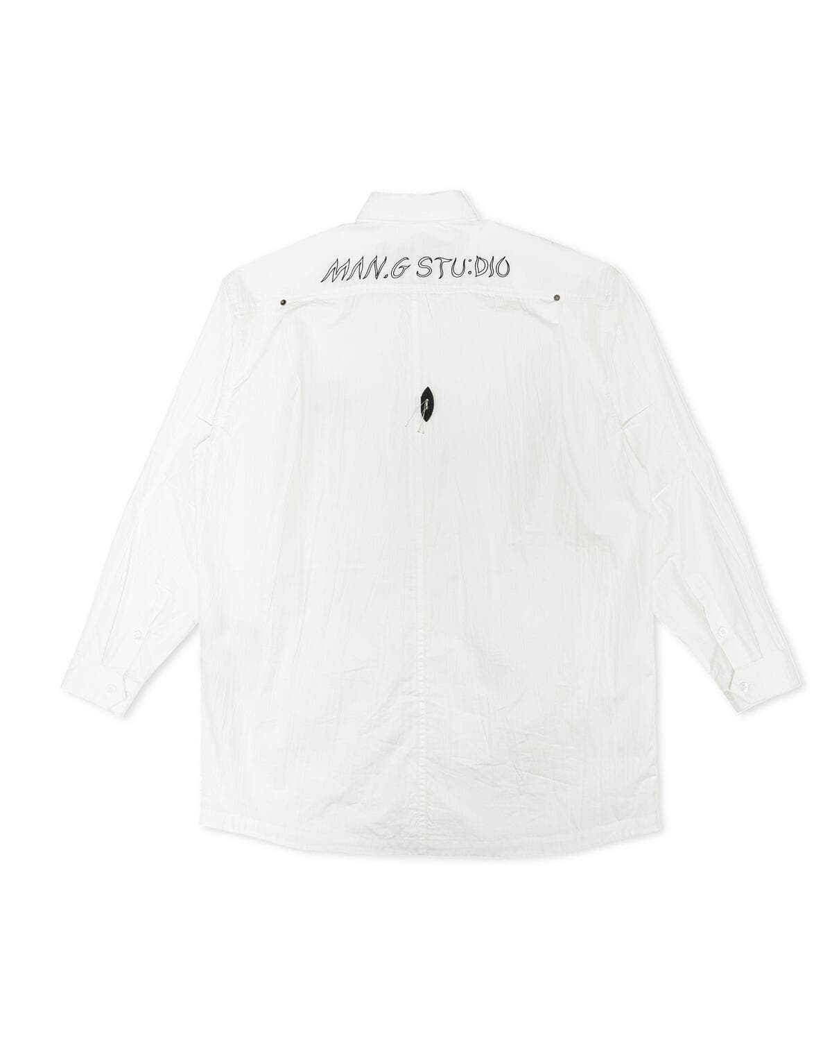 Pleated Signature Out-Pocket Shirt (White) — vue 5