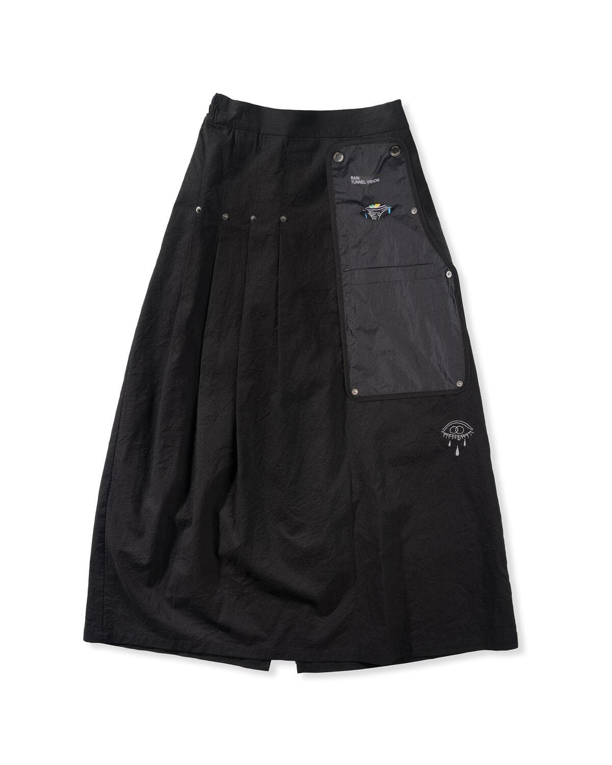 Crease Transform Long Skirt (Black) — vue 4