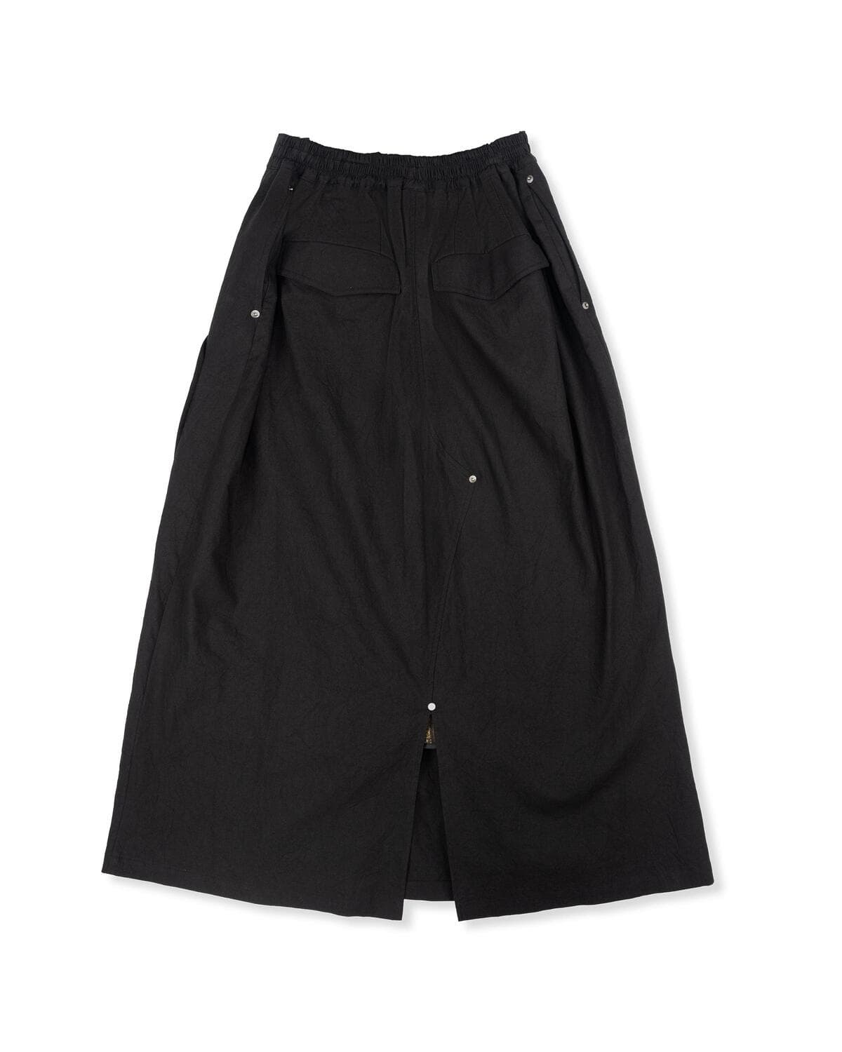 Crease Transform Long Skirt (Black) — vue 5