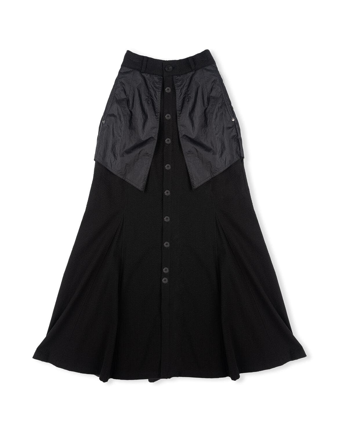 Mix Match Layered Long Skirt (Black) — vue 4