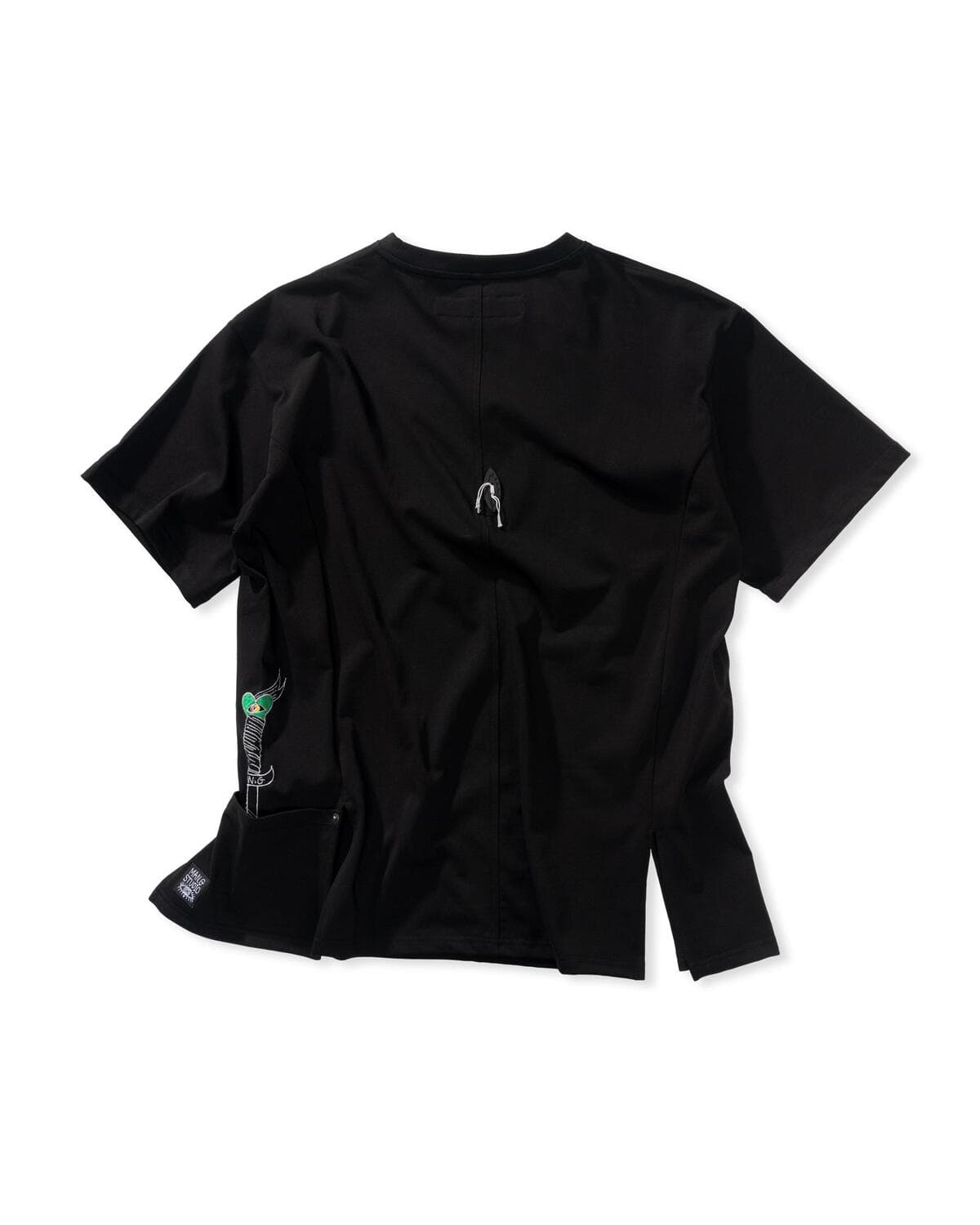 Pocket Point Slit Short Sleeve T-Shirt (Black) — vue 3
