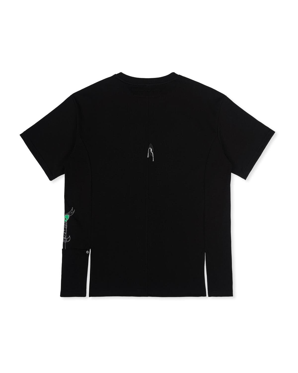 Pocket Point Slit Short Sleeve T-Shirt (Black) — vue 5