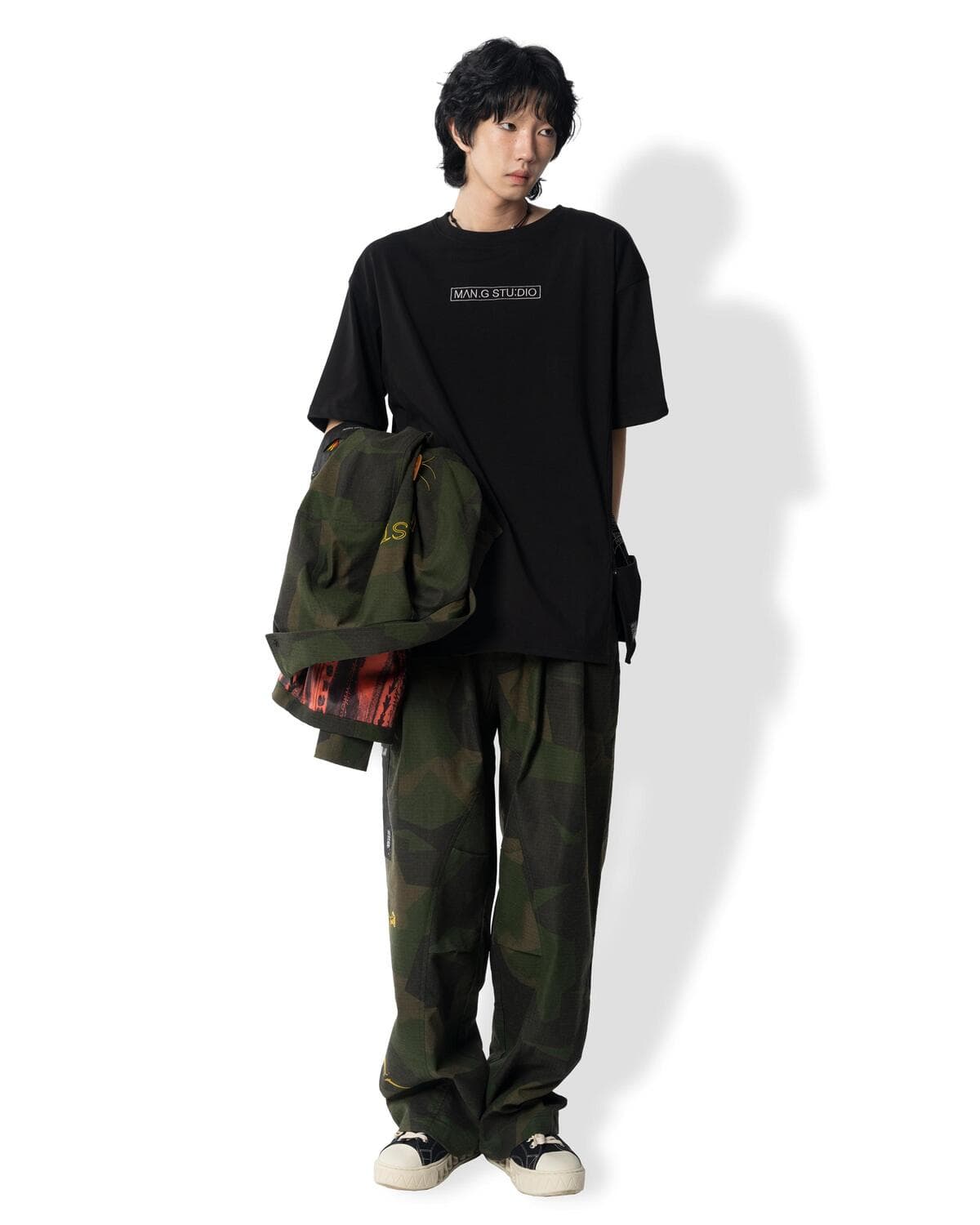 Pocket Point Slit Short Sleeve T-Shirt (Black) — vue 6