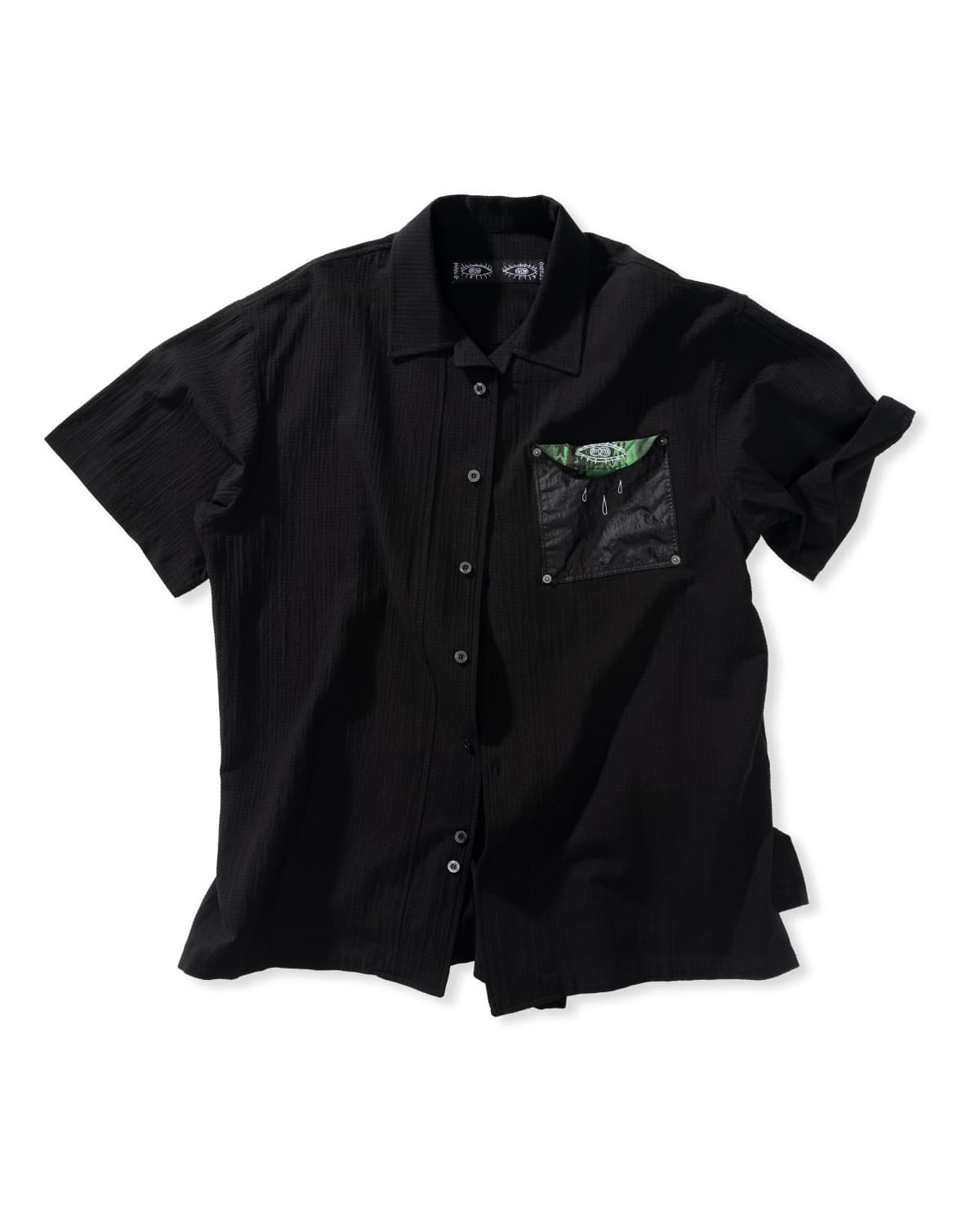Folding Pocket Short-Sleeved Shirt (Black) — vue 1